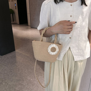 Sac fourre-tout tissé à la main, blanc cassé, kaki, style bohème, été 2023, usage quotidien - Product Image 3