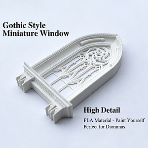Ventana en <span class=keywords><strong>Miniatura</strong></span> para Casa de Muñecas, Escena Arquitectónica 3D, Modelo de Ventana de Estilo Gótico - Product Image 5