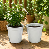 Pot de fleurs contemporain en PP, mignon, avec trou de drainage, léger et durable, pour usage intérieur/extérieur