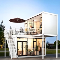 Maison conteneur modulaire en acier préfabriquée, prix usine, 2 étages, bureau, hôtel, villa, haute qualité, bon prix, durable, design 3D