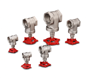 Vanne à boisseau en laiton COVNA à expédition rapide, filetage NPT de 4 pouces, 1/2 pouce, avec volant en fer tiré peint en rouge - Product Image 4