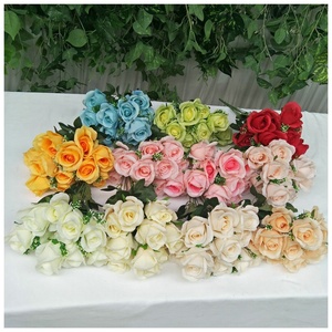 <span class=keywords><strong>Pas</strong></span> <span class=keywords><strong>cher</strong></span> 12 têtes roses en soie grappes fleurs artificielles bouquet de roses pour mariage <span class=keywords><strong>buisson</strong></span> nuptial - Product Image 2