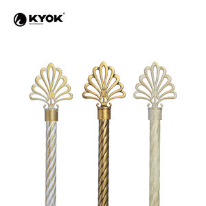 KYOK Fan-Shaped <b>Curtain</b> Rods - Multi-Color Hollow Finial Window Treatment for Bedroom Living Room - Product Image 2