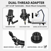 Boxiang 18Y Factory – Bras de micro en aluminium robuste avec gestion de câbles intégrée pour SM7B, studio, podcast, OEM, vente en gros