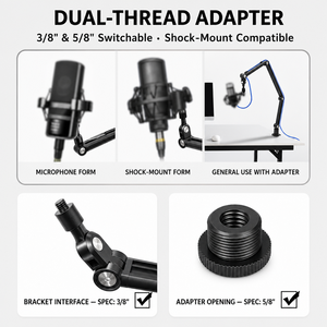 Boxiang 18Y Factory – Bras de micro en aluminium robuste avec gestion de câbles intégrée pour SM7B, studio, podcast, OEM, vente en gros - Product Image 4