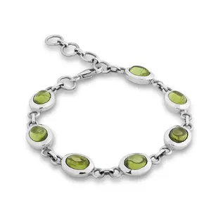 natural lolite stone Facetted Amethyst luxury bracelet from Brazil hand set in sterling silver bracelet Peridot for women