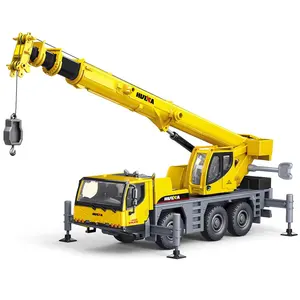 Huina 1702 Alloy Crane Truck Construction Vehicle Toy 1/50 Scale Diecast Site Auto Crane Truck Model For Kids