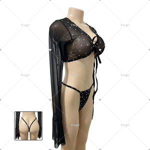 Yingli vendita all'ingrosso di diamanti esotici <span class=keywords><strong>abbigliamento</strong></span> da ballo in Mesh Set da spogliarellista <span class=keywords><strong>abbigliamento</strong></span> <span class=keywords><strong>Pole</strong></span> Dance per Night Club Lingeries - Product Image 3