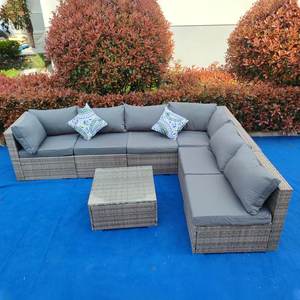 Set Divano Angolare Moderno a U in Rattan Intrecciato per Esterni, <span class=keywords><strong>Mobili</strong></span> Durevoli in <span class=keywords><strong>Bambù</strong></span> per Patio, Cortile <span class=keywords><strong>e</strong></span> Balcone - Vendita Diretta dalla Fabbrica - Product Image 4