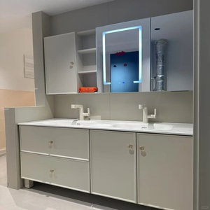 Mobile <span class=keywords><strong>da</strong></span> Bagno Minimalista in Legno Massello con Specchio Intelligente, Qualità <span class=keywords><strong>da</strong></span> Esportazione, Sconto Speciale - Product Image 2