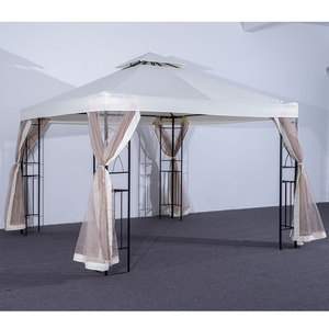 MIA exterior impermeable marco de acero pabellón jardín patio trasero Hardtop hierro <span class=keywords><strong>3x3</strong></span> <span class=keywords><strong>Gazebo</strong></span> mosquitera cortina a prueba de viento - Product Image 6