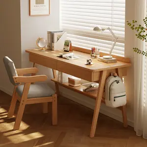 Wooden Students Study Writing Computer Desk Table Bedroom Furniture Newly Designed High Quality Single Trim Luxury Modern 10 Pcs