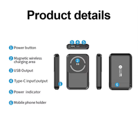 Capacité de puissance élevée Mini 10000mAh Banque d'alimentation sans fil magnétique Chargeur d'alimentation magnétique ultra mince populaire avec support mobile