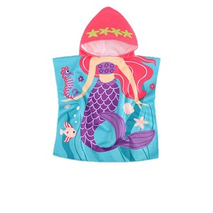 Cartoon Children's Hooded Cape 80x80cm Microfiber Quick-Dry Beach <b>Towel</b> For Swimming Sports Travel Camping Home Use - Product Image 2