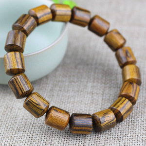 Pulsera de Madera de Sándalo con Diseño de Piel de Tigre, Cuentas Cilíndricas de 10x12mm, Joyería Unisex para Uso Diario - Product Image 2