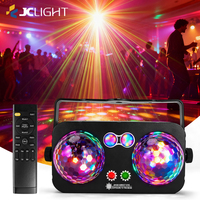 Projecteur d'effets lumineux LED 5 en 1 pour discothèque, télécommande, clubs, salle de karaoké, lumière stroboscopique laser, boule magique, lumière UV rouge verte, motif
