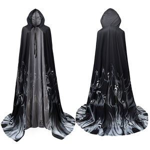 Capa de Calavera de Halloween para Mujer, Disfraz de la Parca, Traje de Juego de Rol, Primavera 2025, Capa Larga Negra con Capucha - Product Image 5