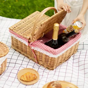 Großhandel Custom New Design Hochwertige handgemachte Weide Picknick korb Picknick Weidenkorb