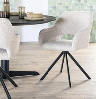 Ensemble de fauteuils pivotants élégants Chaise d'appoint rembourrée Chaise de courtoisie pour maquillage avec dossier pour salle à manger Chambre à coucher Salon