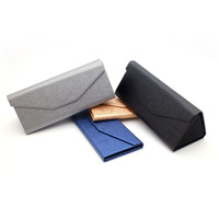 Étui à lunettes pliable triangulaire de haute qualité, magnétique, en PU léger, portable, boîte pour lunettes de soleil