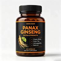 Capsules de Complexe de Ginseng Panax Naturel OEM/ODM – Mélange Multi-Plantes pour Booster l'Énergie et le Bien-être