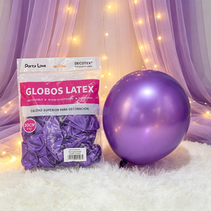 Palloncini in lattice Party Love 50 cm viola cromato per decorazioni di feste di compleanno per adulti - Product Image 4