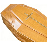 Ataúd Funerario Estilo Europeo Hecho a Mano, Modelo Paownia Adt Feral, con Diseño Personalizable, Capacidad de 220 Pulgadas Cúbicas