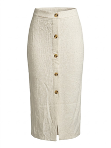 Jupe crayon mi-mollet décontractée pour femme à taille haute en velours texturé - Product Image 2
