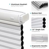 Persianas de ventana inalámbricas inferiores superiores Cortinas celulares de panal opacas para ventanas interiores Sin taladro Sin herramientas Instalación incorporada