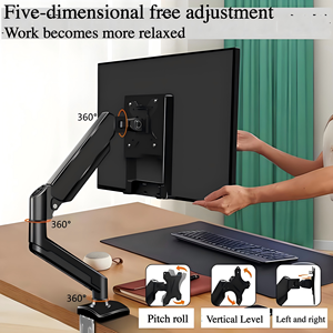 Độc có thể điều chỉnh khí mùa xuân màn hình cánh tay hỗ trợ tối đa 32 màn hình, Màn hình máy tính đứng với kẹp/Grommet gắn cơ sở, đen - Product Image 6