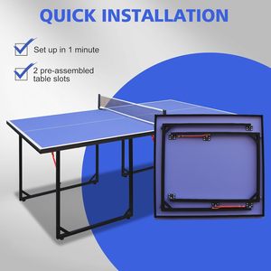 Iunnds xách tay ping pong bảng có thể gập lại 6ft Midsize Bảng bóng bàn thiết lập cho trong nhà ngoài trời Trò chơi lắp ráp nhanh chóng - Product Image 5