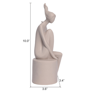 รูปปั้นผู้หญิงตกแต่ง,รูปแกะสลักสำหรับโต๊ะทำงานในบ้านสำนักงานสีขาวสไตล์มินิมอลลิสต์ - Product Image 6