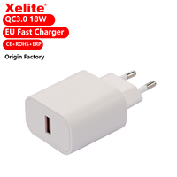 Cargador de pared USB de 18W Adaptador de corriente USB con enchufe QC3.0 EU para cargador rápido de iPhone