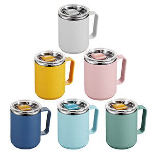 Personalized Custom Logo 450ml Stainless Steel Double Wall Vacuum Insulated Thermal Travel Tumbler With Handle <b>Coffee</b> Mug - Product Image 1