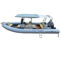 Bateau semi-rigide gonflable SP760 de 25 pieds, robuste et puissant, avec coque en aluminium et flotteurs en caoutchouc, idéal pour la croisière en haute mer, le tourisme, la recherche et le sauvetage, à vendre.