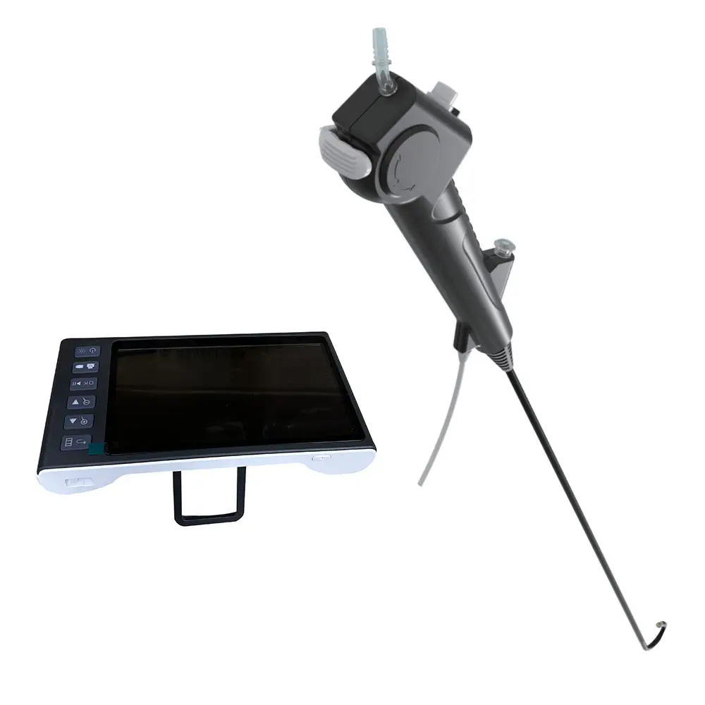 Mini endoscópio descartável endoscópio de duas vias 180 graus com LED para uroscópio médico