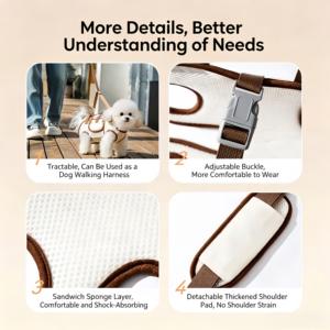 Stylish, Breathable <b>Cat</b> <b>Backpack</b>: Oxford-Style Versatile Pet Bag, Foldable <b>Cat</b> Carrier, Portable Travel Bag - Product Image 4