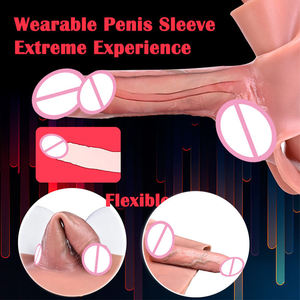 BEIXIU Dildo a Doppia Testa con Cinturino, in Silicone, per Eiaculazione, Plug Vaginale, Cavo, per Masturbazione, Indossabile, Manicotto per Ingrandimento del Pene, Impermeabile - Product Image 4