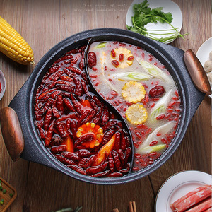 All Flavor Hot Pot 28cm Two Broths Non Stick Induction Compatible 4.1L 6L Capacity - Product Image 1