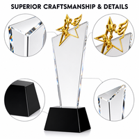 Trophée en cristal personnalisé en métal, design étoile à cinq branches créatif, finition premium, gravé pour la compétition annuelle 'Étoile Créative'