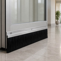 Bande de brosse d'étanchéité en aluminium pour porte, avec trous de vis pré-percés, bloque la poussière et les insectes pour le nettoyage de la maison et le nettoyage des interstices des fenêtres