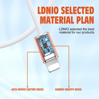 LDNIO LS892 Câbles de Charge Rapide 2M pour Téléphone Portable, Câble de Données Type-C, Micro USB et Câble Chargeur USB-C pour iPhone