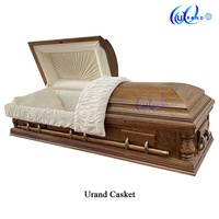 Ataúd de Madera Maciza Estilo Americano, de Paulownia, Precio Bajo de Fábrica en China, para Funerales