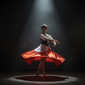 Traje de Ballet Profesional Coppelia Swanilda, Tutú Largo Romántico Estilo Gitano Esmeralda para Bailarinas - Product Image 3