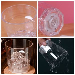 Custom LED Glowing in Dark Cup Clear Plastic <b>Light</b> up Flashing Whisky Glass for Party - Product Image 5