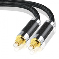 Cable de Audio Óptico Digital con Conectores Chapados en Oro de 24K, Cable de Audio Óptico HiFi TOSLINK con Malla de Nailon