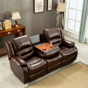 Canapé inclinable sectionnel 3+2+1 places en cuir marron, ensemble de canapés inclinables pour salon, vente chaude - Product Image 5