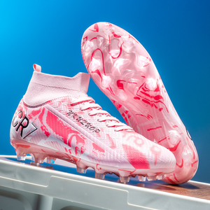 Zapatos de fútbol de caña alta para hombre, para entrenamiento deportivo, con tacos largos, para exteriores, botas de fútbol para estudiantes, para interiores. - Product Image 2