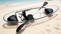 Kayak transparent en cristal clair pour une personne, canoë portable transparent pour les sports nautiques en mer et en lac
