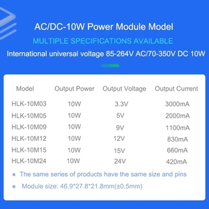 GGDX Hi-Link 10M03 M05 M09 90-245V AC 3,3V W zu 1V 220V V 5V 9V 12V 15V 24V W Schaltnetzteil - Product Image 6